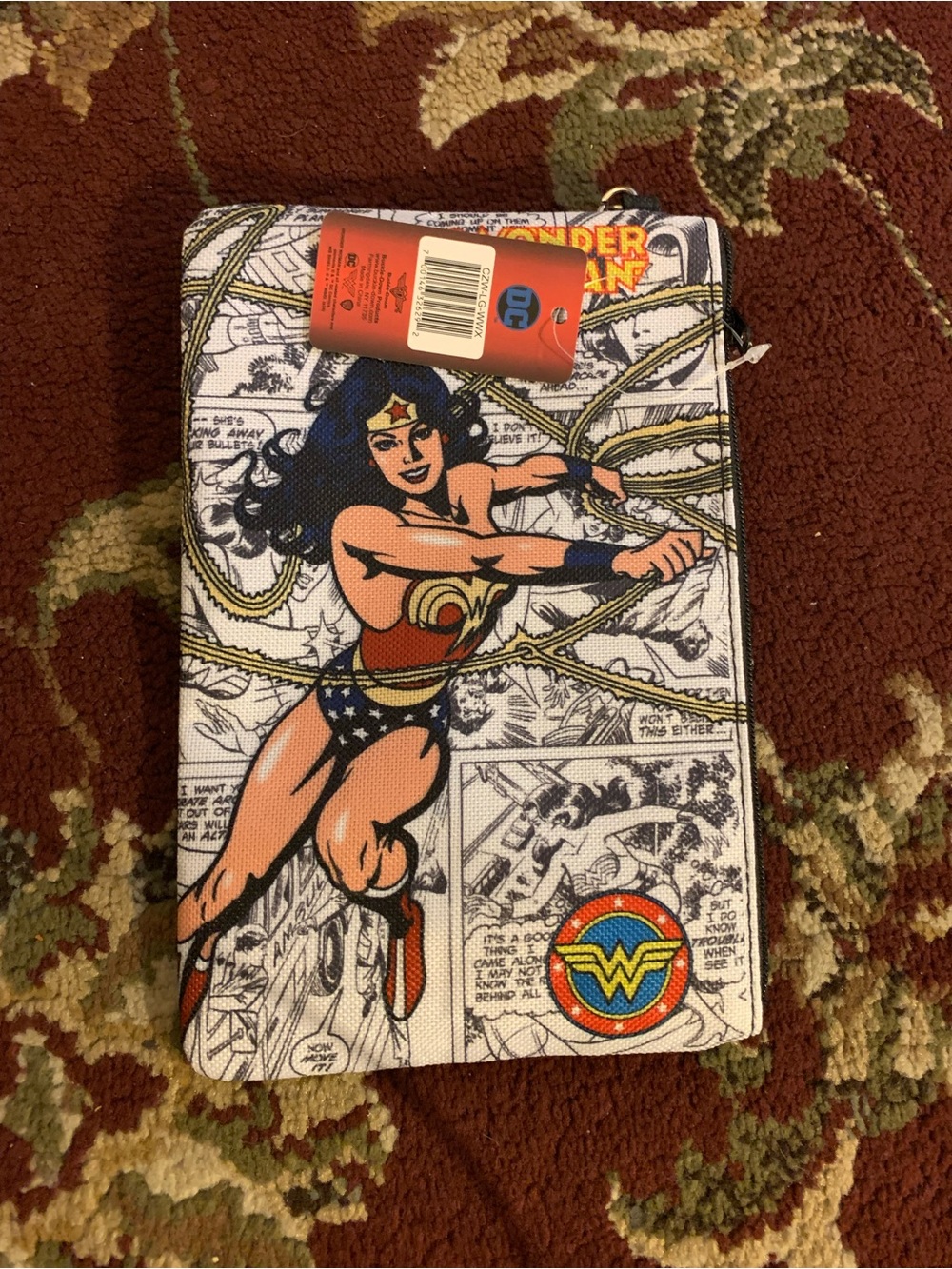 DC Wonder Woman Comic Pouch Red, Blue, White, Gold NWT